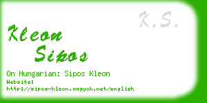 kleon sipos business card
